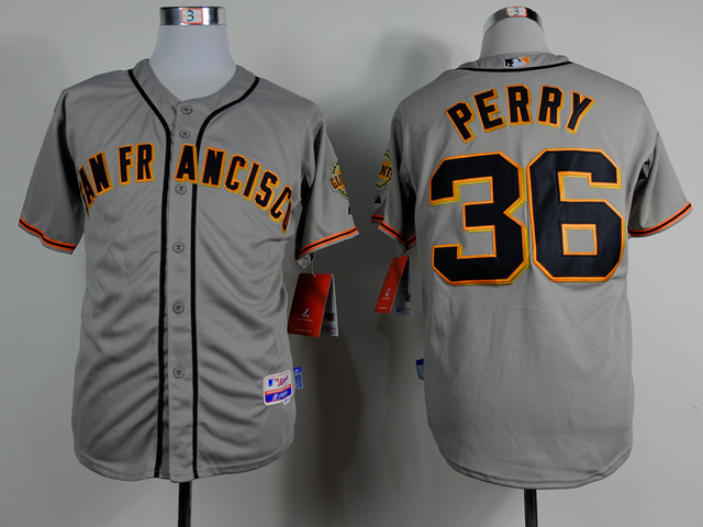 Men San Francisco Giants 36 Perry Grey MLB Jerseys